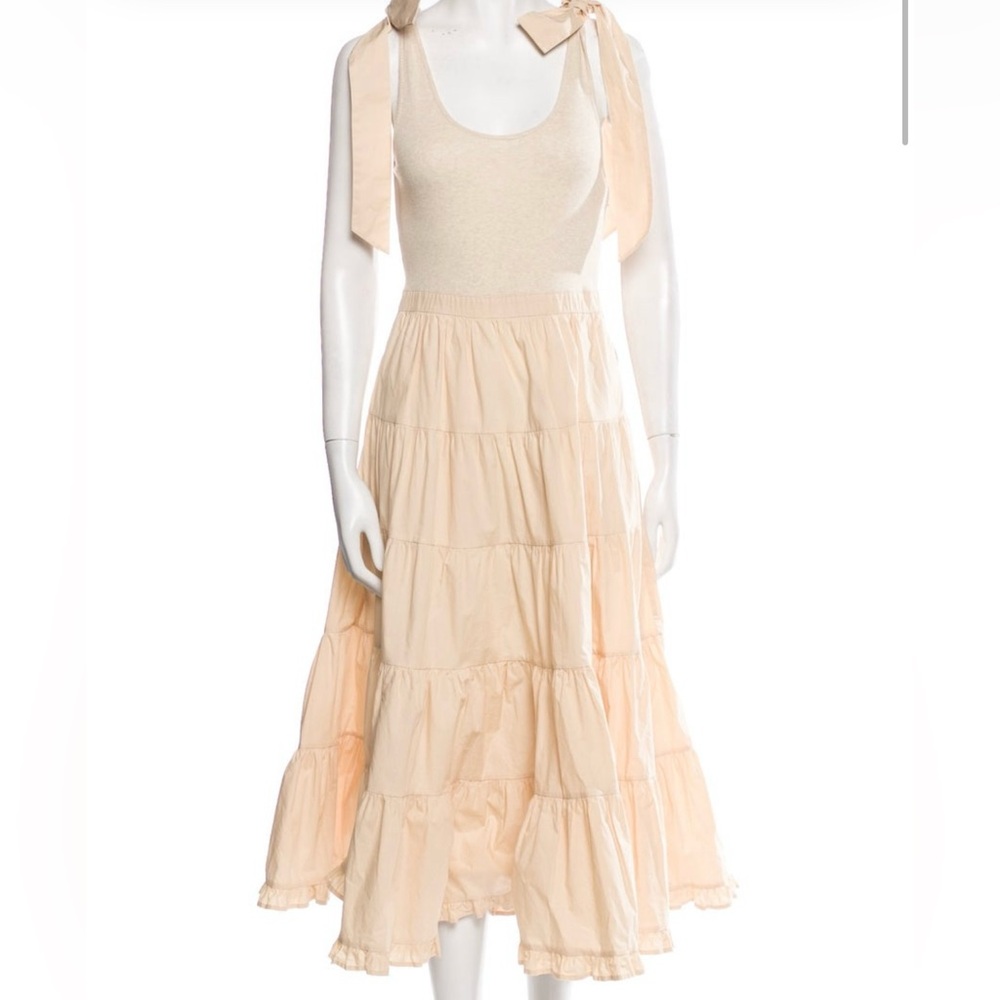 Ulla Johnson Tiered Elegant Cream Ivory  Tiered Skirt